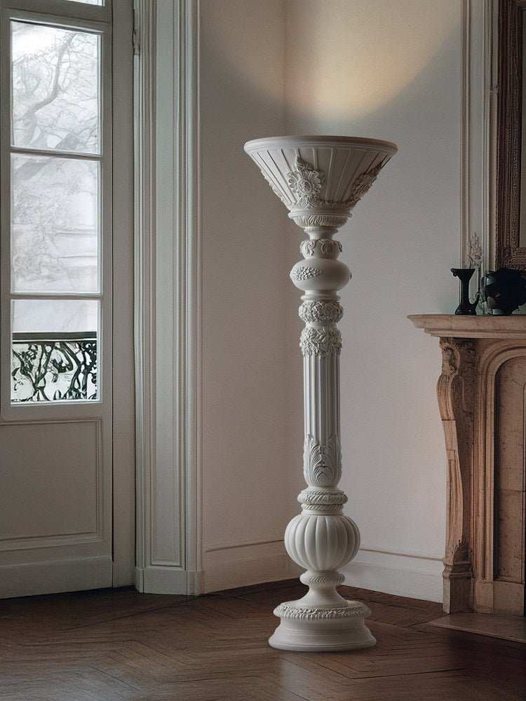 White Torchiere Floor Lamp — Floor Lamp | Maison Monashee — view 7