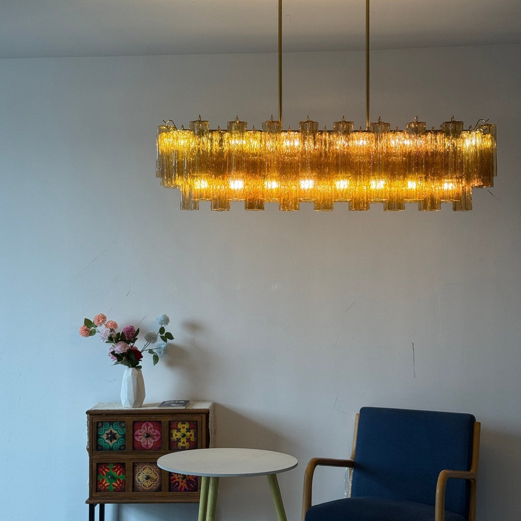 Linear Glass Chandelier — Chandelier | Maison Monashee — view 56