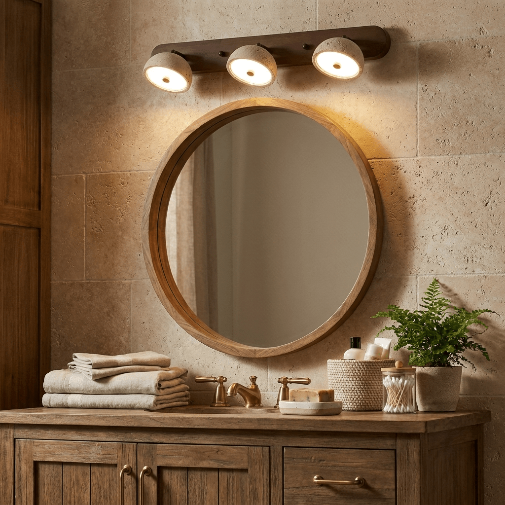 Travertine Bathroom Vanity Light — Wall Sconce | Maison Monashee — view 2