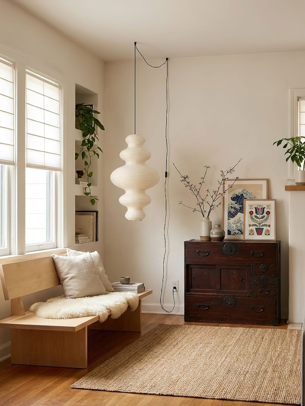 Plug-In Paper Pendant Light — Pendant Light | Maison Monashee — view 8