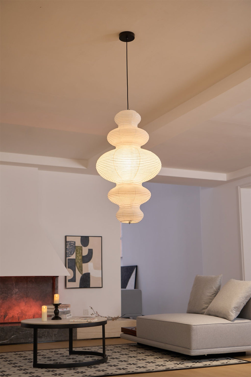 Large Paper Pendant Light — Pendant Light | Maison Monashee — view 18