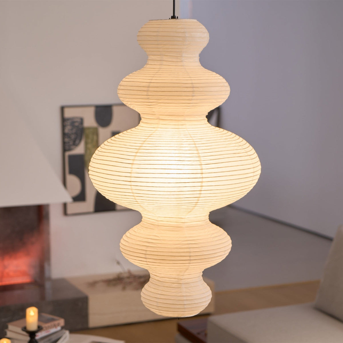 Large Paper Pendant Light — Pendant Light | Maison Monashee — view 8