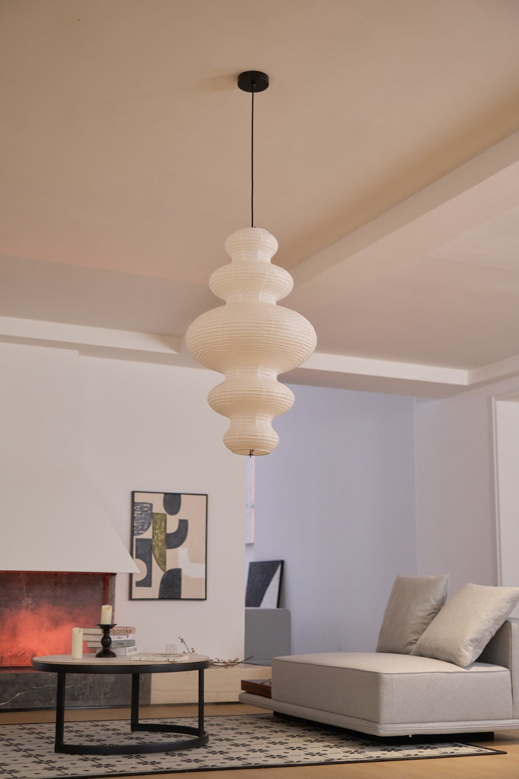 Large Paper Pendant Light — Pendant Light | Maison Monashee — view 17
