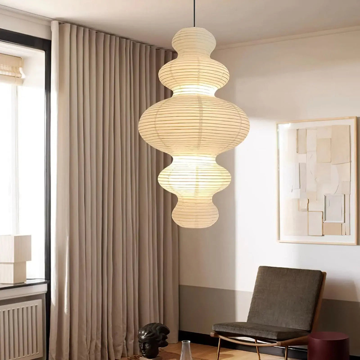 Large Paper Pendant Light — Pendant Light | Maison Monashee — view 29