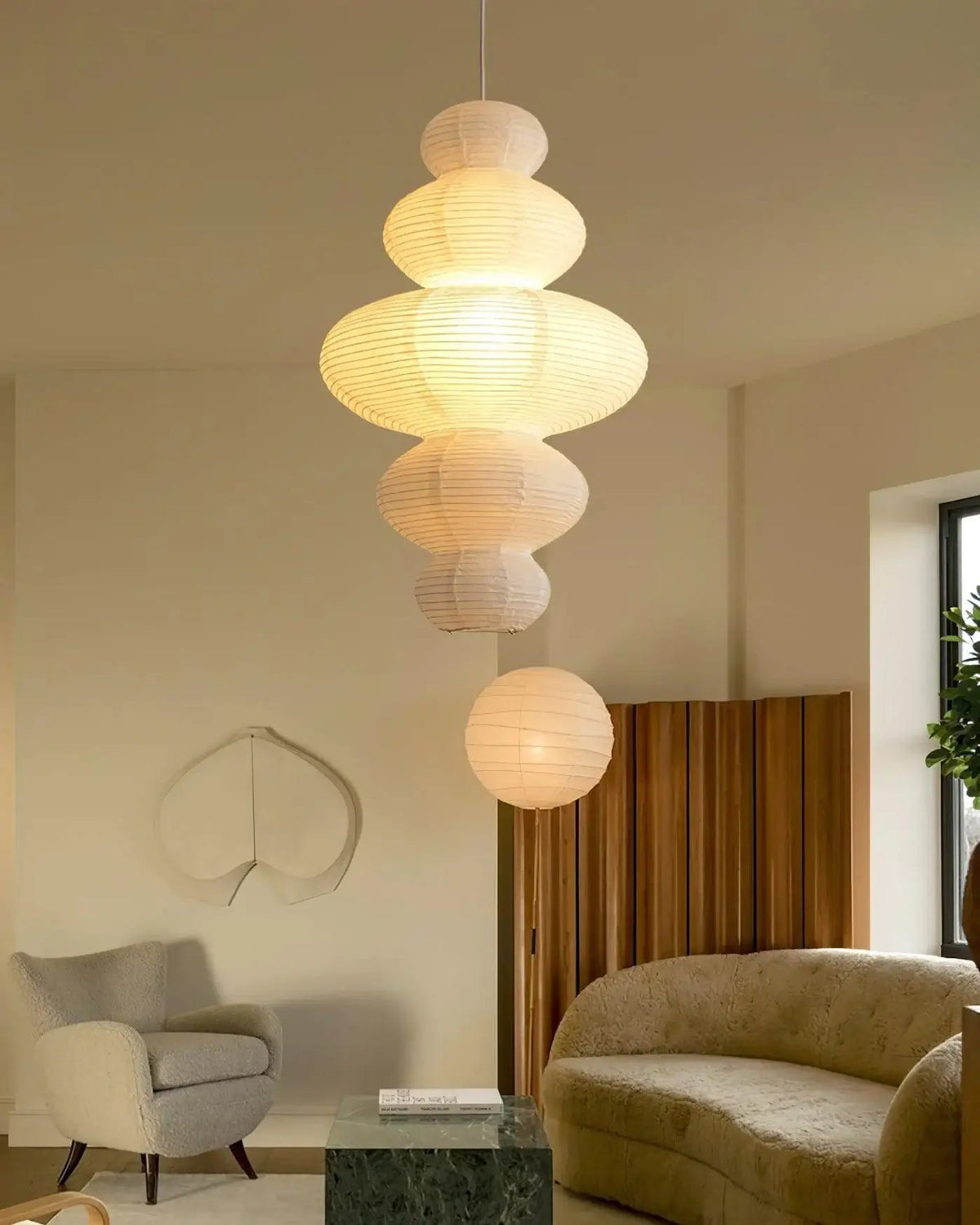 Large Paper Pendant Light — Pendant Light | Maison Monashee — view 31