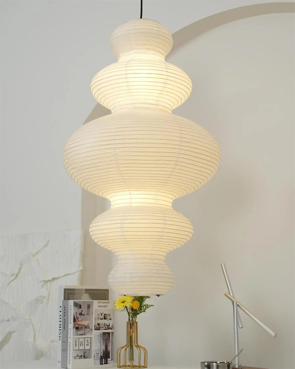 Large Paper Pendant Light — Pendant Light | Maison Monashee — view 34