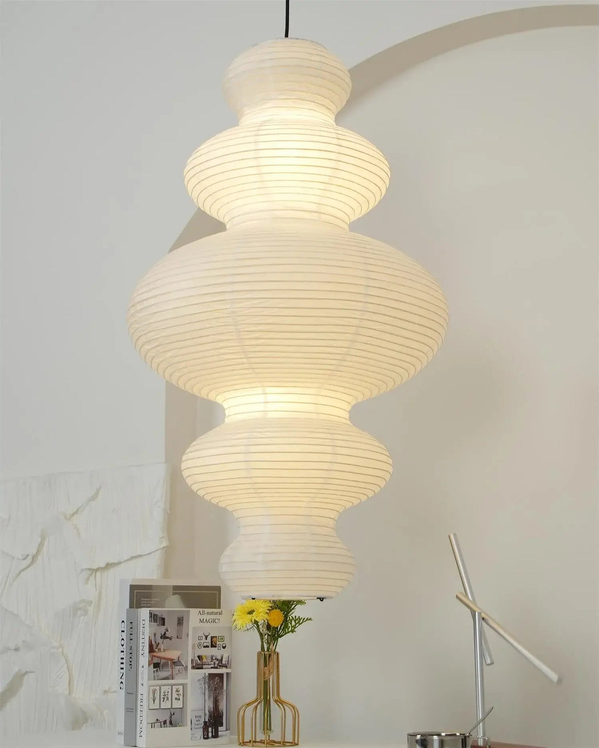 Large Paper Pendant Light — Pendant Light | Maison Monashee — view 34