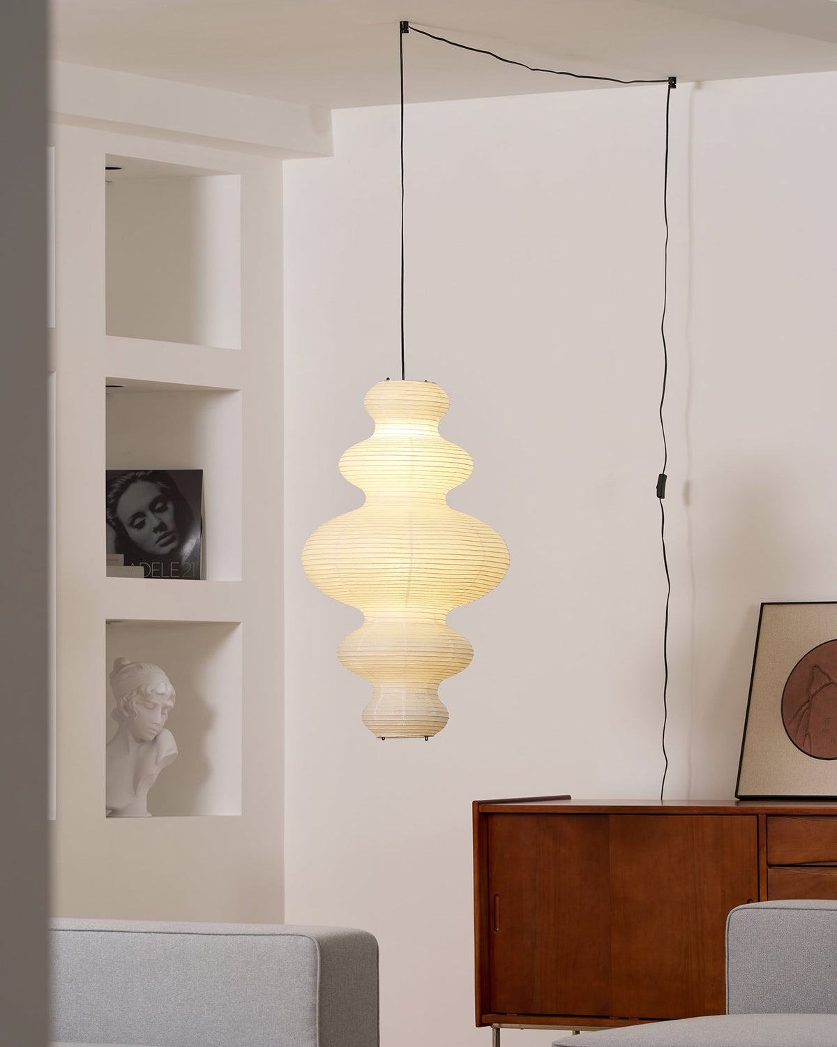 Plug-In Paper Pendant Light — Pendant Light | Maison Monashee — view 2