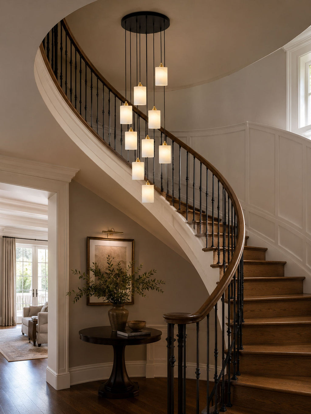 Black Stairwell Chandelier — Chandelier | Maison Monashee — view 4