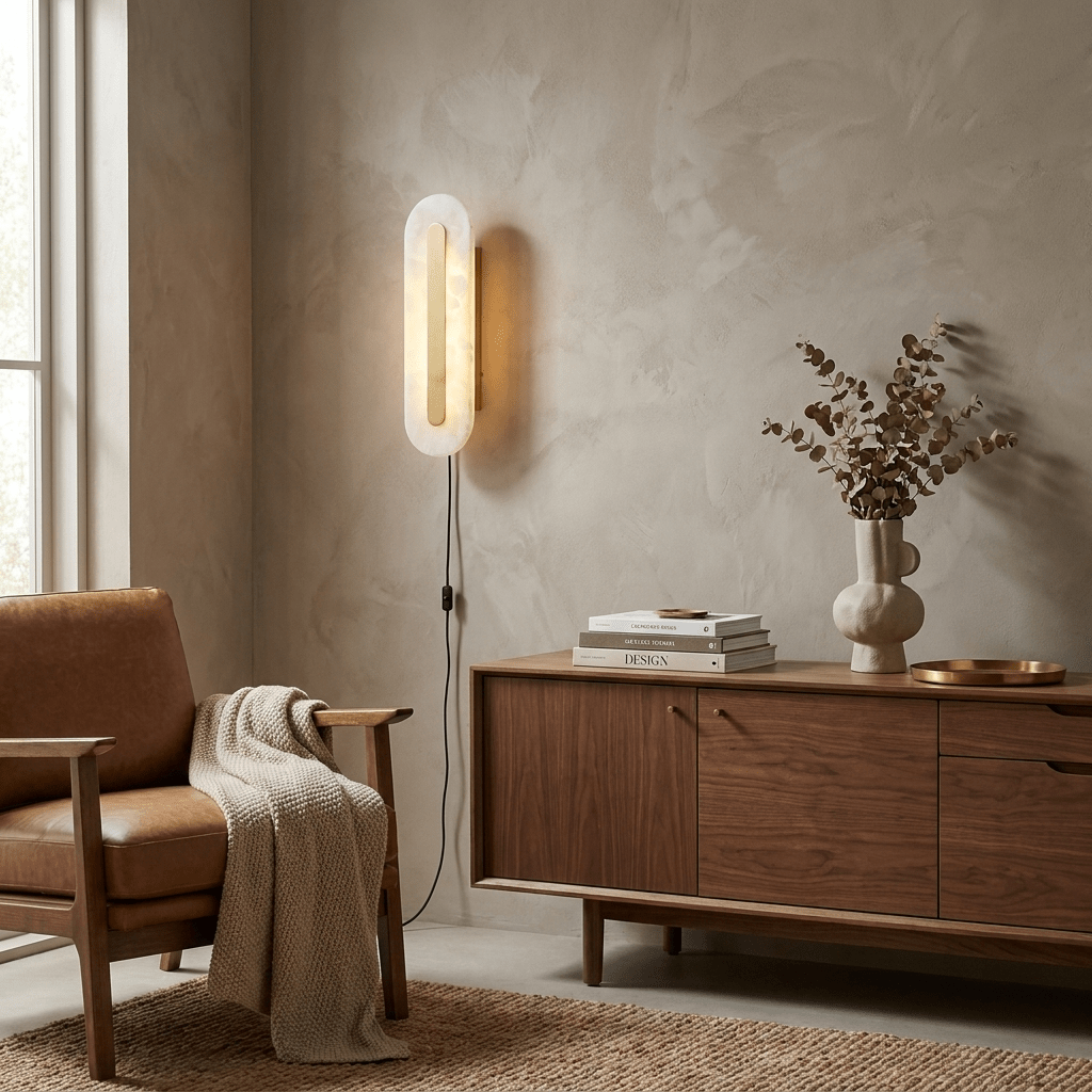 White Wall Light with Switch — Wall Sconce | Maison Monashee — view 8