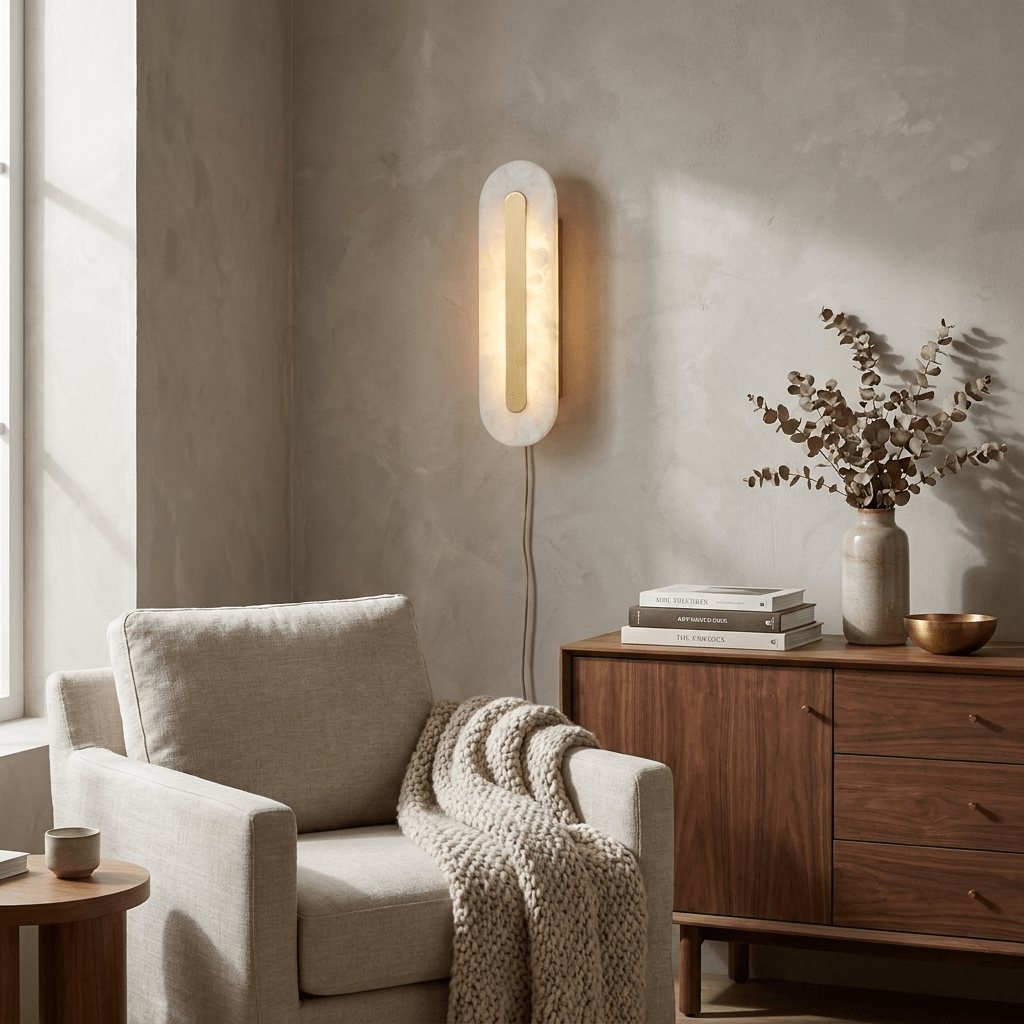 White Wall Light with Switch — Wall Sconce | Maison Monashee — view 5