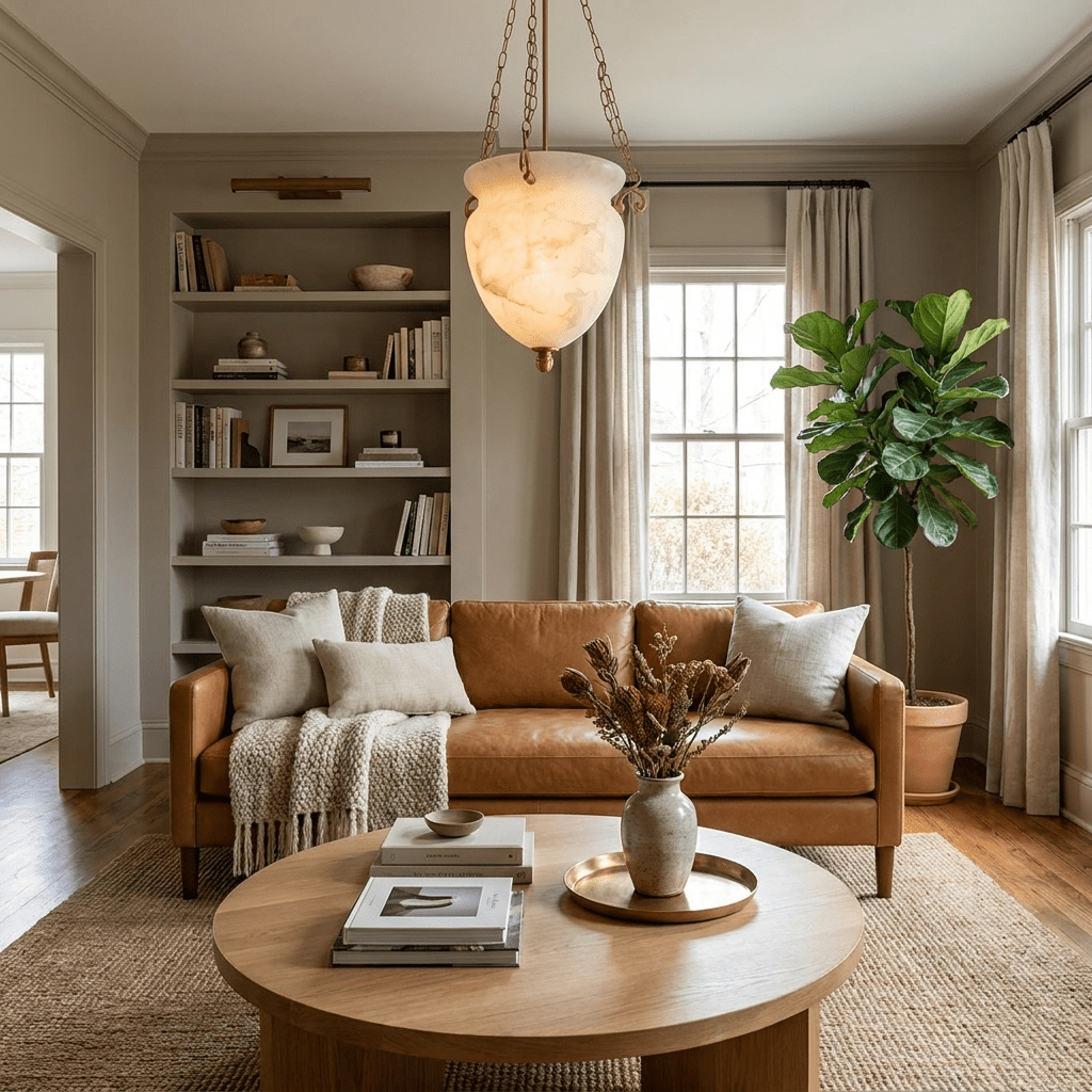 Vintage Alabaster Pendant Light — Pendant Light | Maison Monashee — view 3