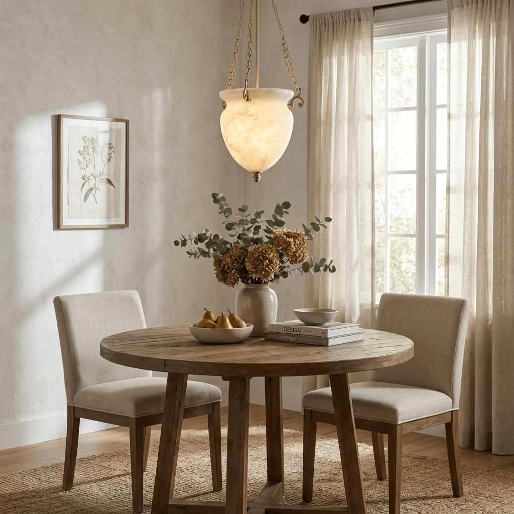 Vintage Alabaster Pendant Light — Pendant Light | Maison Monashee — view 5