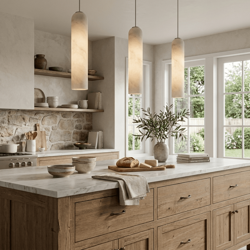 Alabaster Cylinder Pendant Light — Pendant Light | Maison Monashee — view 3