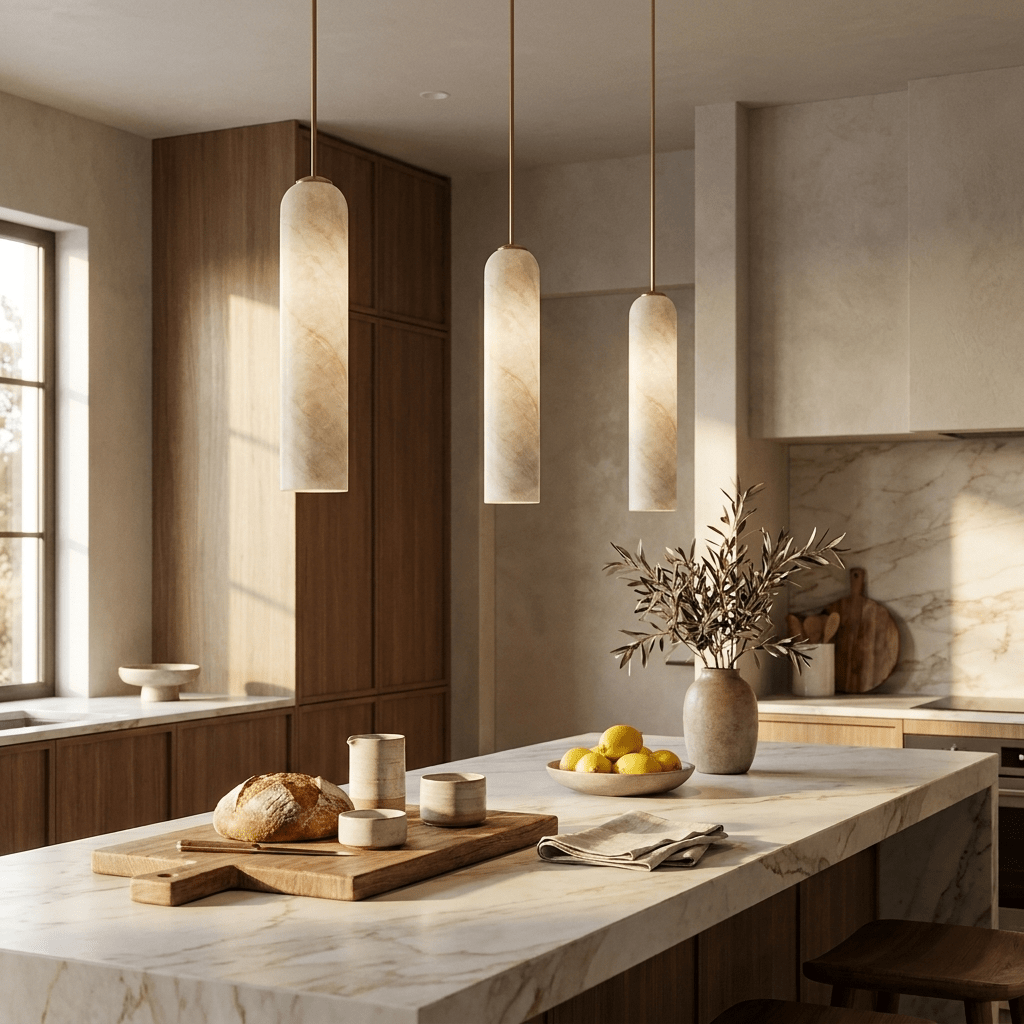Alabaster Cylinder Pendant Light — Pendant Light | Maison Monashee — view 6