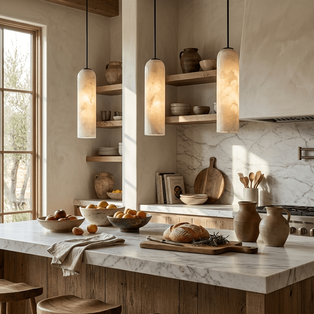 Alabaster Cylinder Pendant Light — Pendant Light | Maison Monashee — view 2