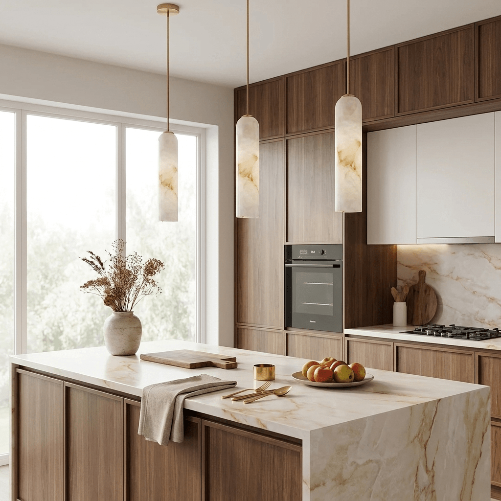 Alabaster Cylinder Pendant Light — Pendant Light | Maison Monashee — view 5