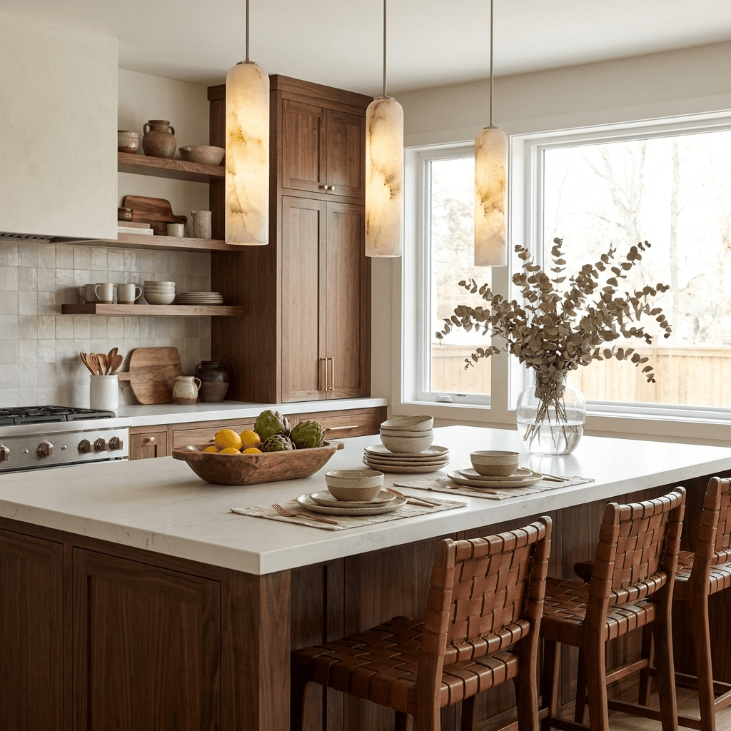 Alabaster Cylinder Pendant Light — Pendant Light | Maison Monashee — view 4