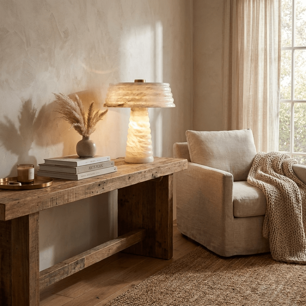 White Stone Table Lamp — Table Lamp | Maison Monashee — view 3