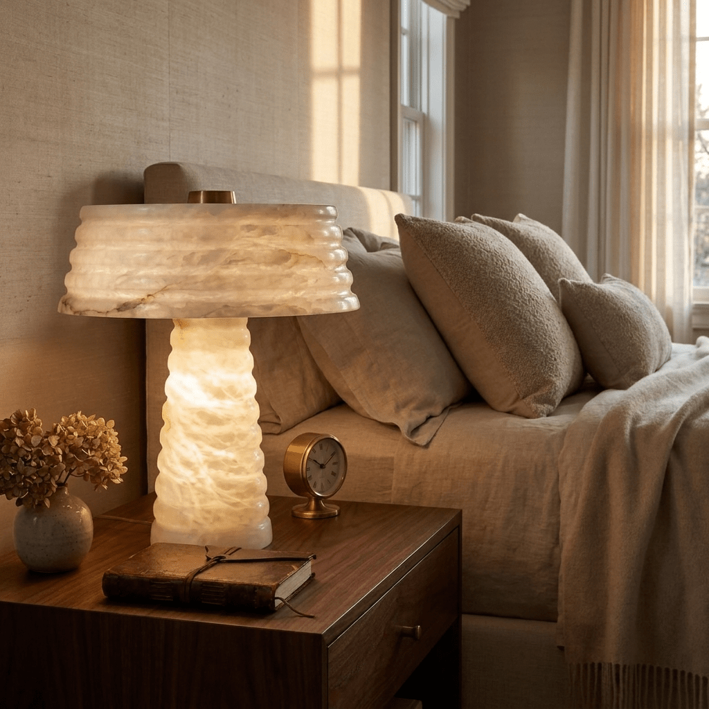 White Stone Table Lamp — Table Lamp | Maison Monashee — view 5