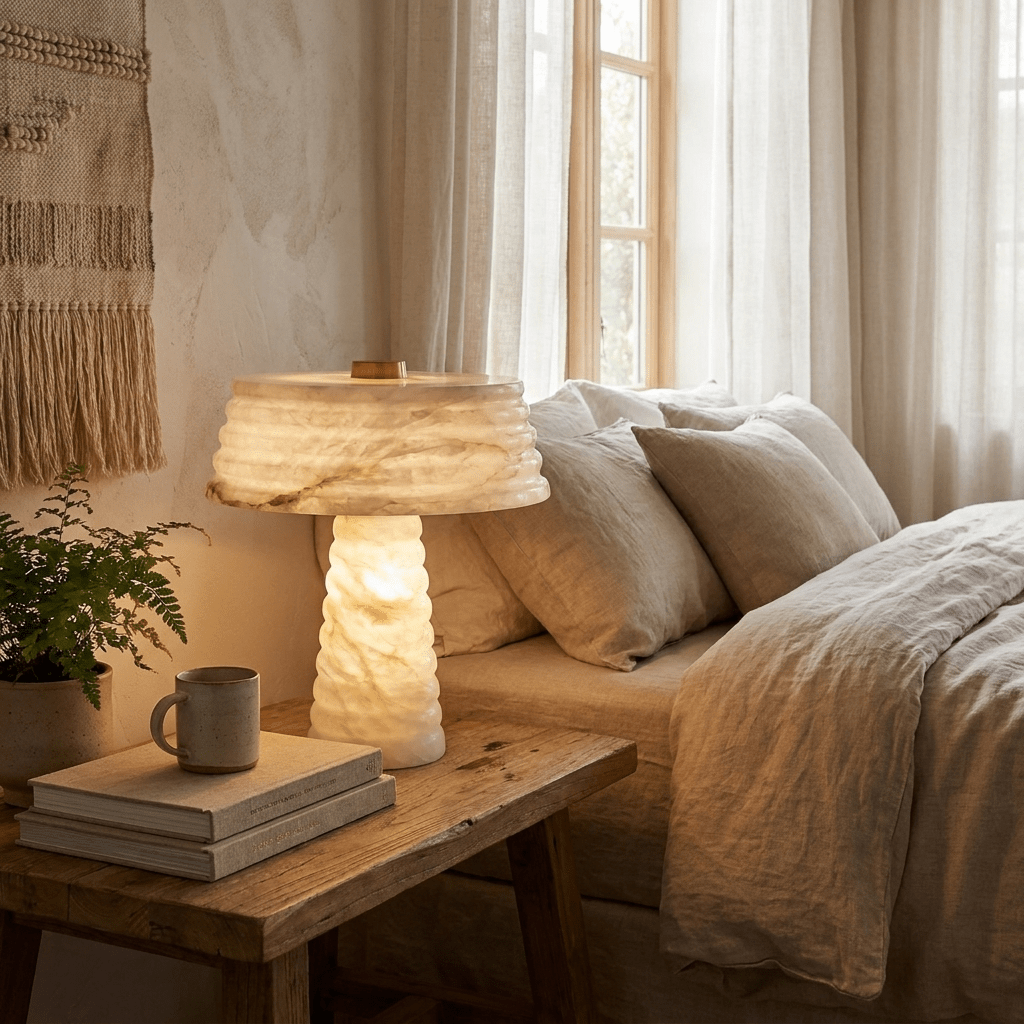 White Stone Table Lamp — Table Lamp | Maison Monashee — view 4