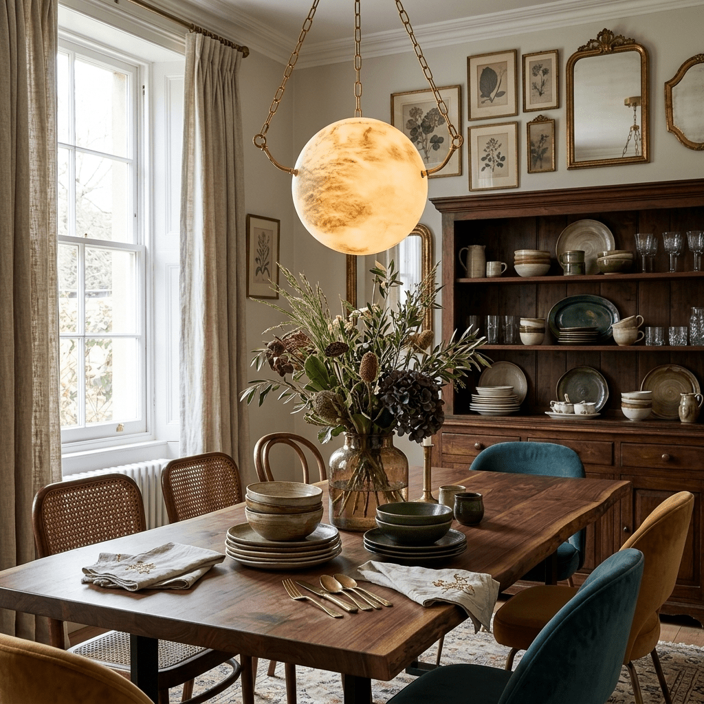 Alabaster Sphere Pendant Light — Pendant Light | Maison Monashee — view 6