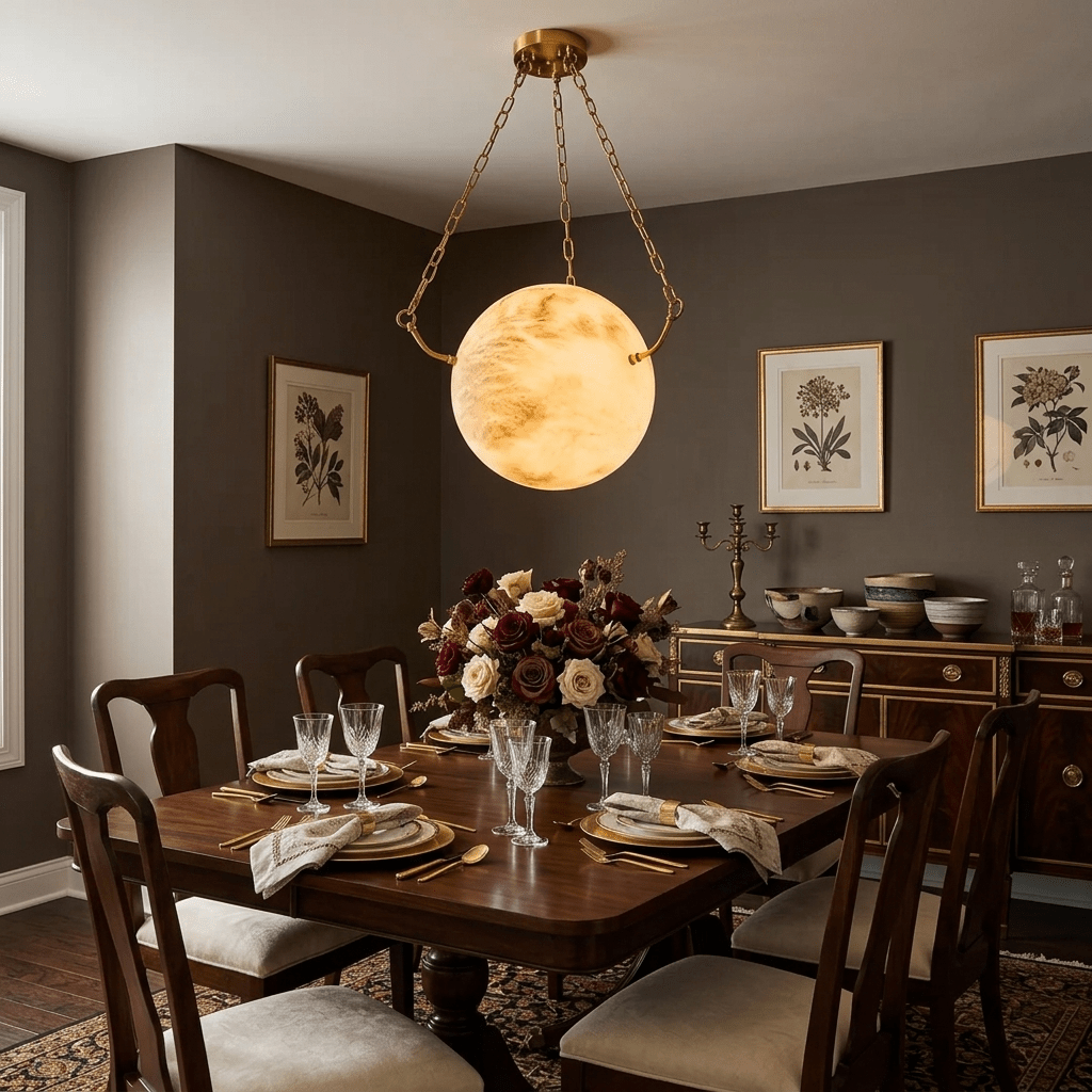 Alabaster Sphere Pendant Light — Pendant Light | Maison Monashee — view 3