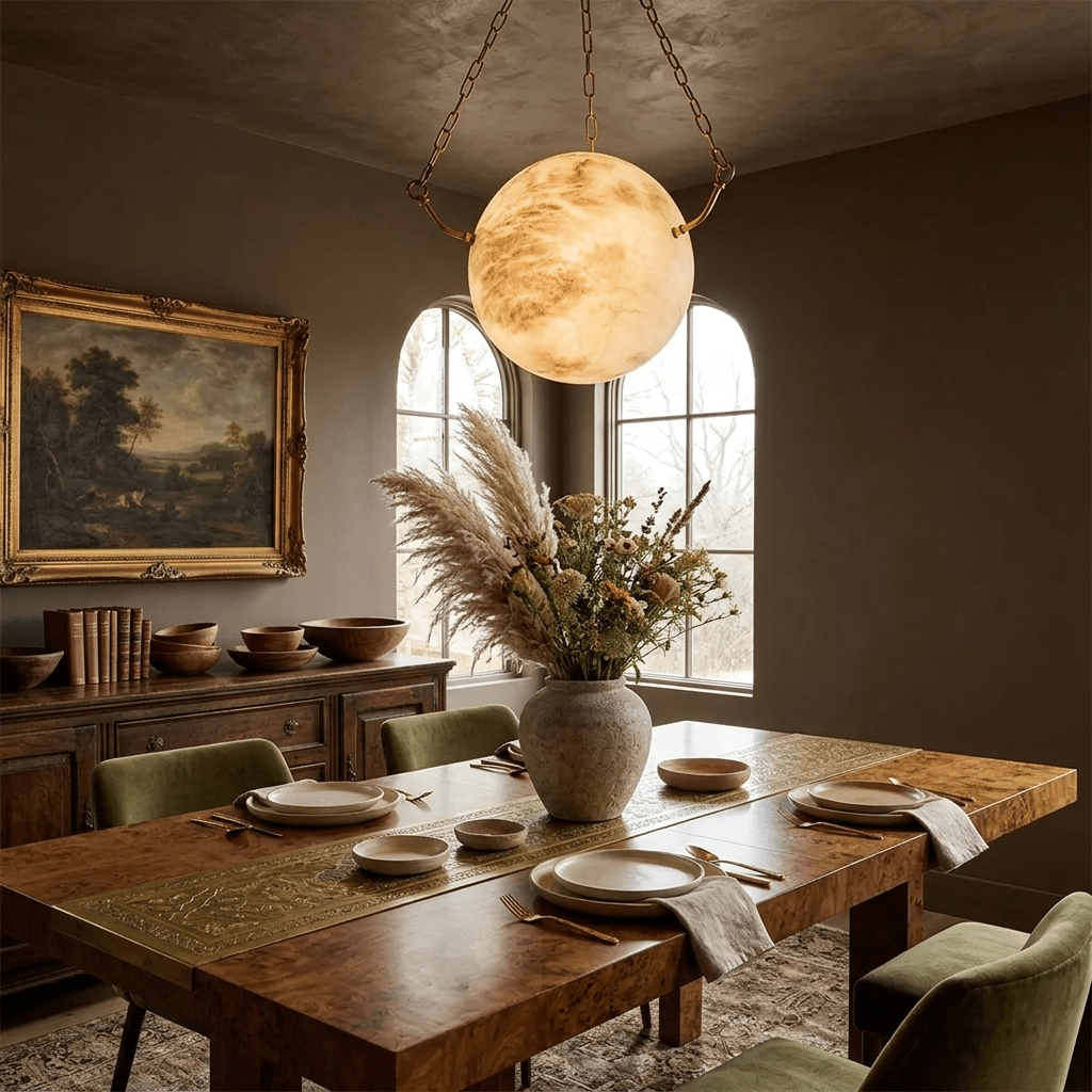 Alabaster Sphere Pendant Light — Pendant Light | Maison Monashee — view 5
