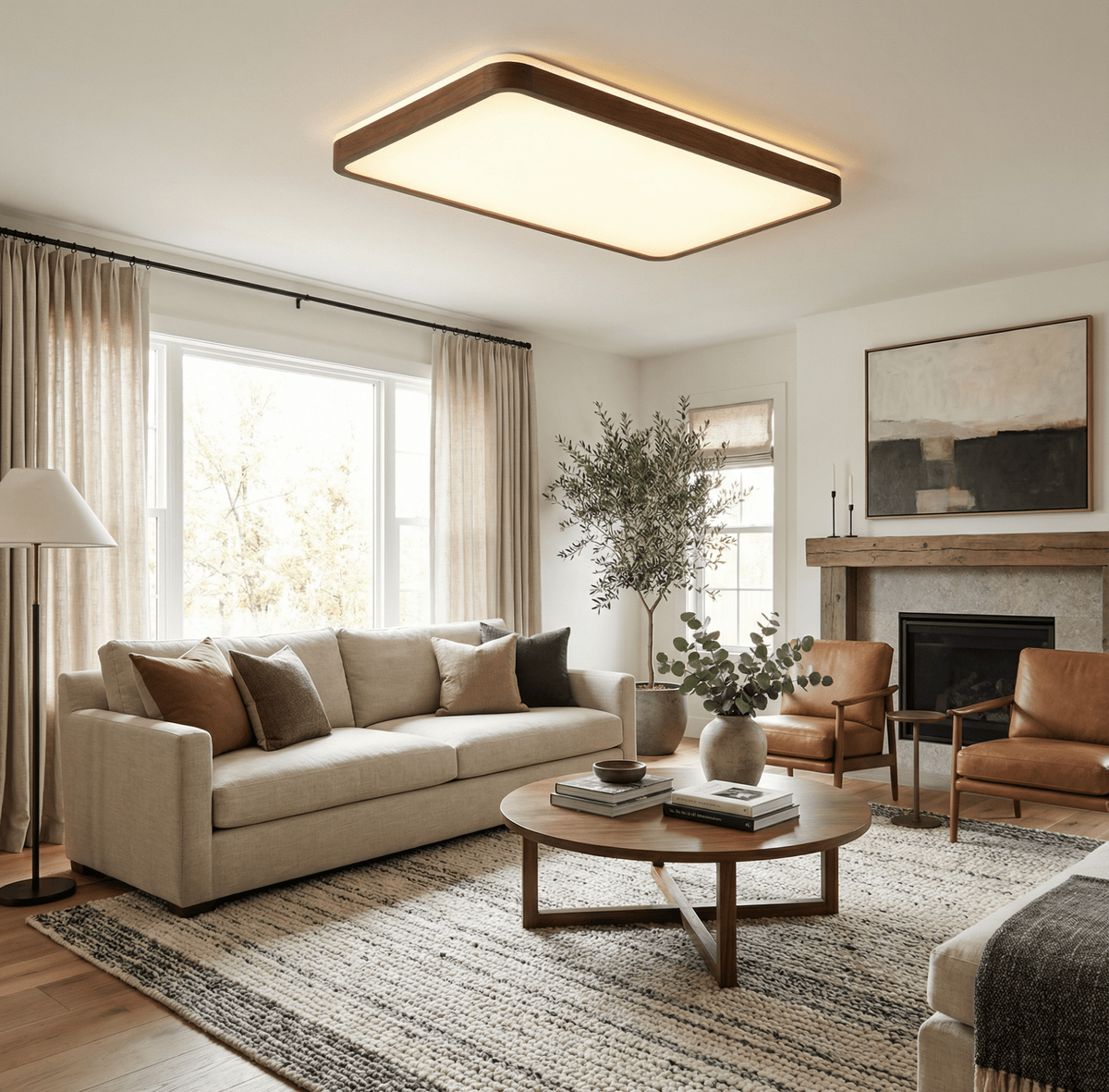 Wood Frame Light Fixture — Ceiling Light | Maison Monashee — view 4