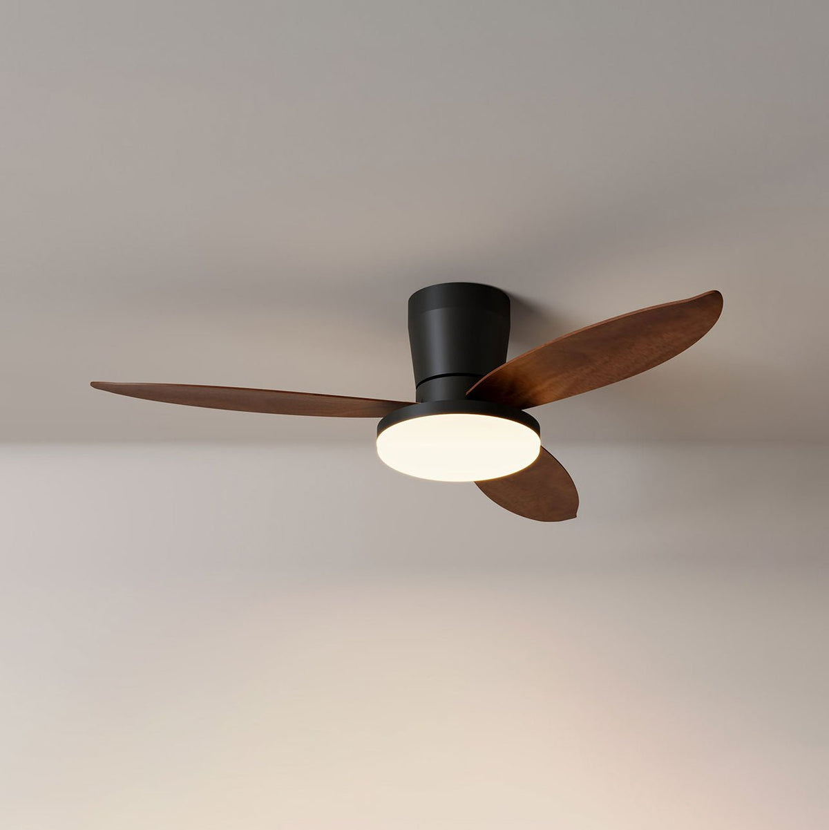 Black Flush Mount Ceiling Fan with Light — Ceiling Fan | Maison Monashee — view 6