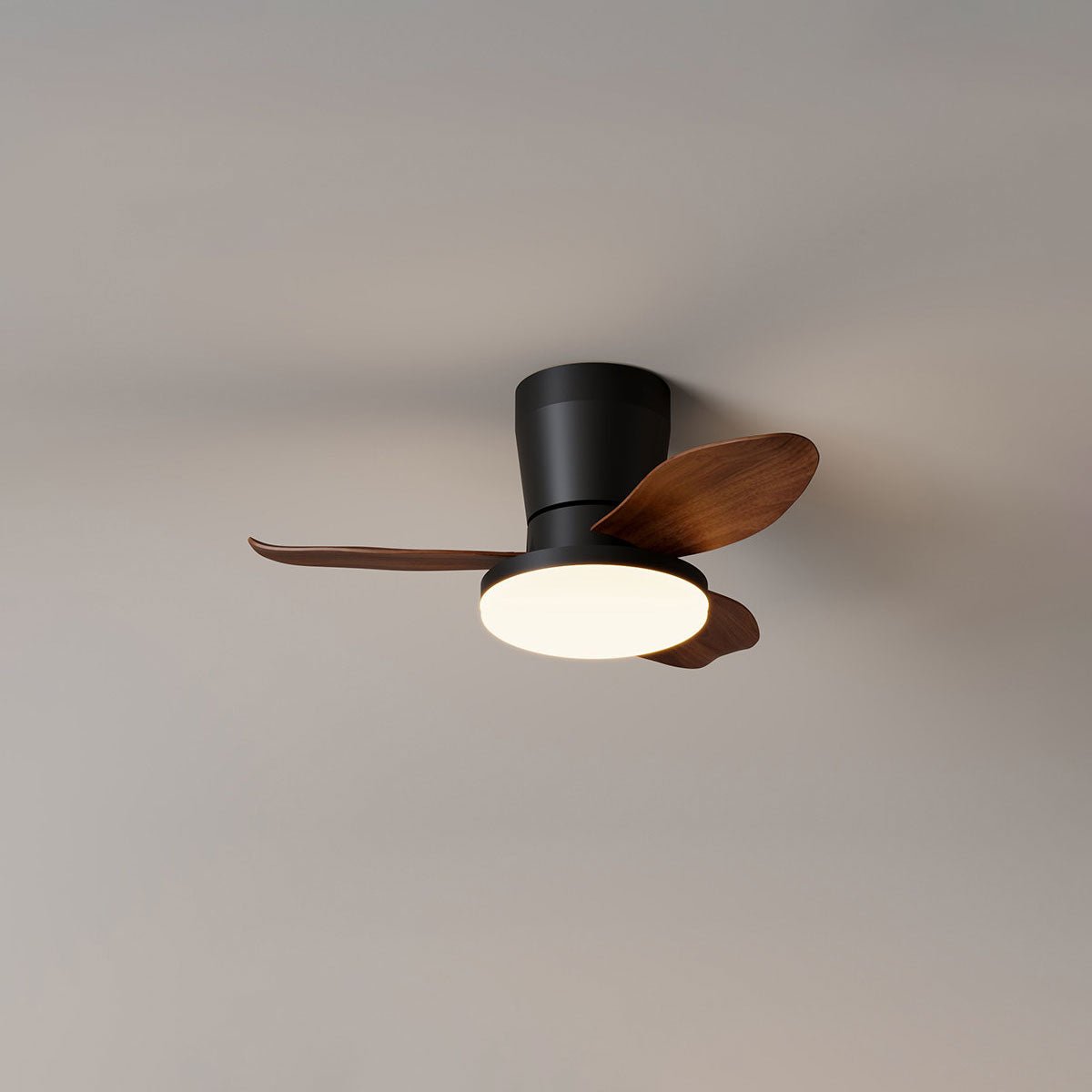 Black Flush Mount Ceiling Fan with Light — Ceiling Fan | Maison Monashee — view 8