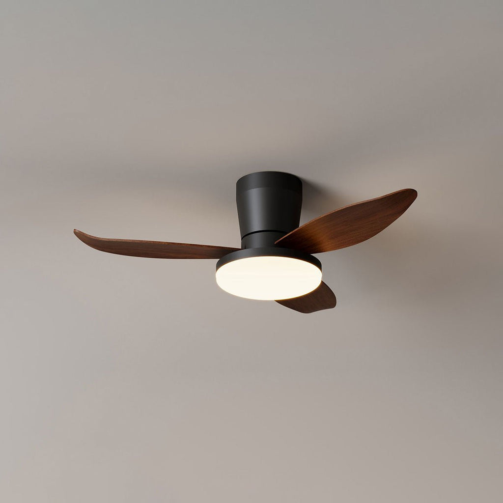 Black Flush Mount Ceiling Fan with Light — Ceiling Fan | Maison Monashee — view 7