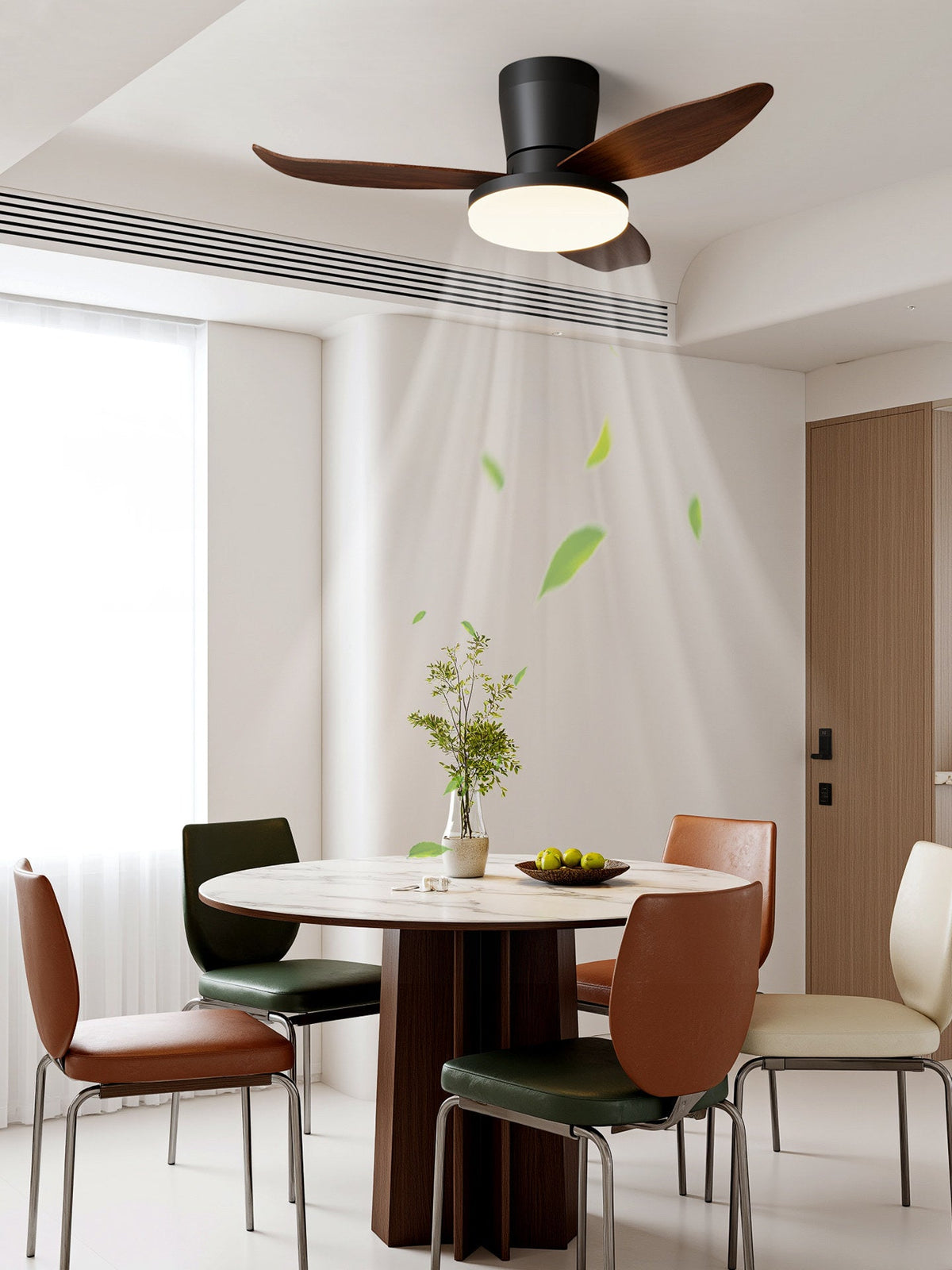 Black Flush Mount Ceiling Fan with Light — Ceiling Fan | Maison Monashee — view 21