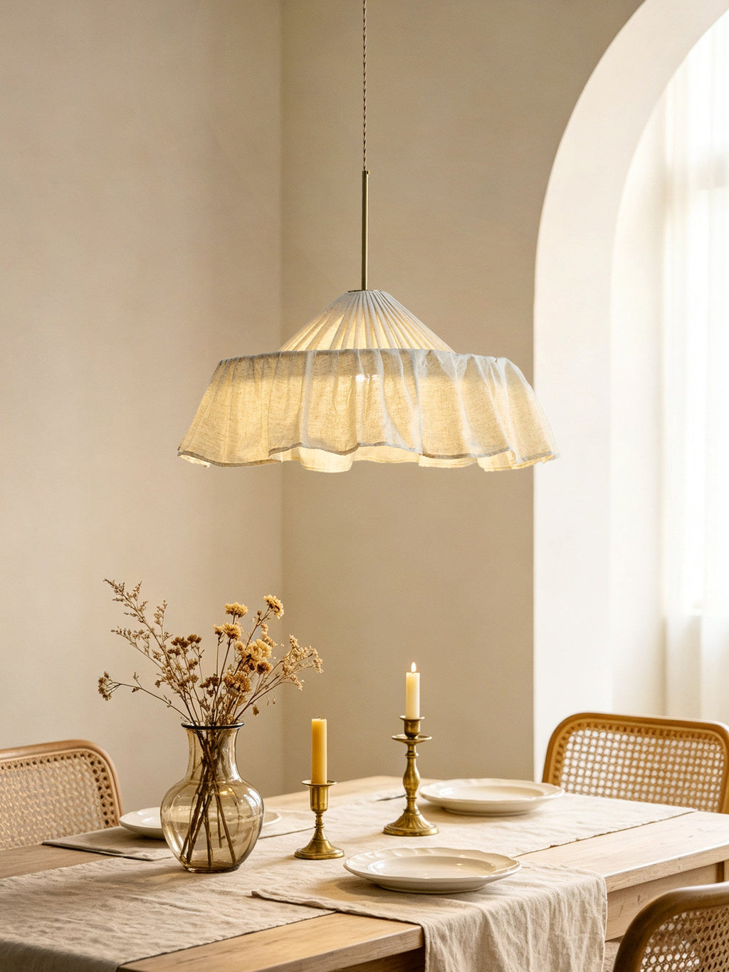 Pleated Linen Pendant Light — Pendant Light | Maison Monashee — view 4