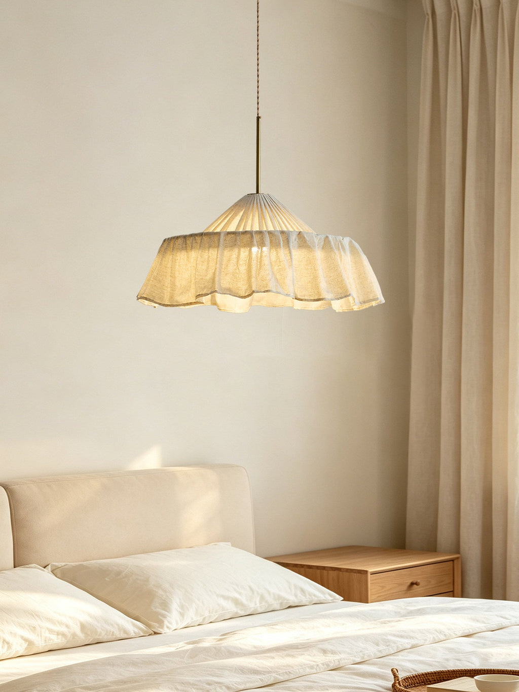 Pleated Linen Pendant Light — Pendant Light | Maison Monashee — view 6