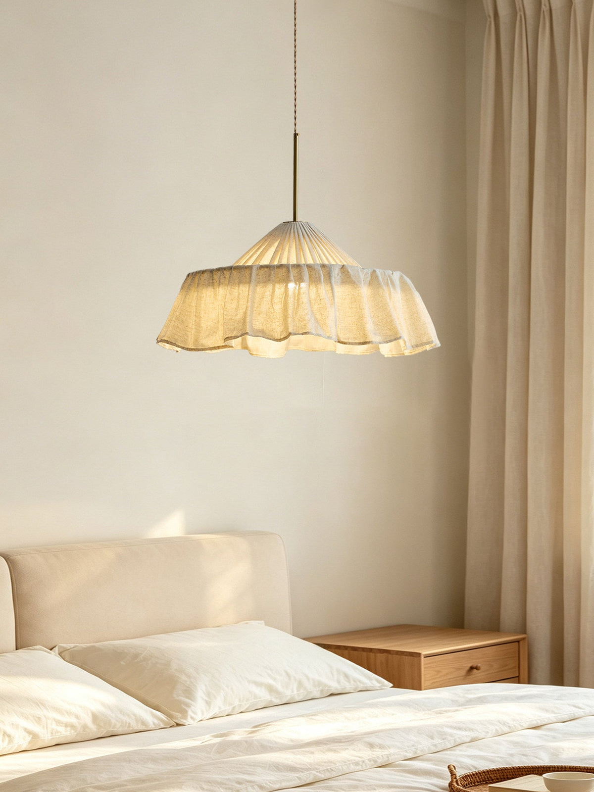 Pleated Linen Pendant Light — Pendant Light | Maison Monashee — view 6