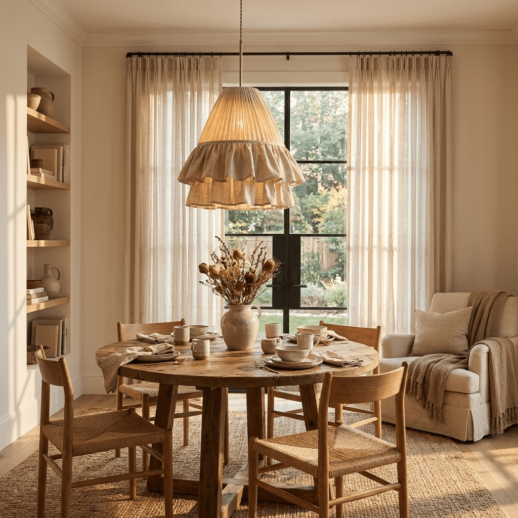 Pleated Linen Pendant Light — Pendant Light | Maison Monashee — view 11