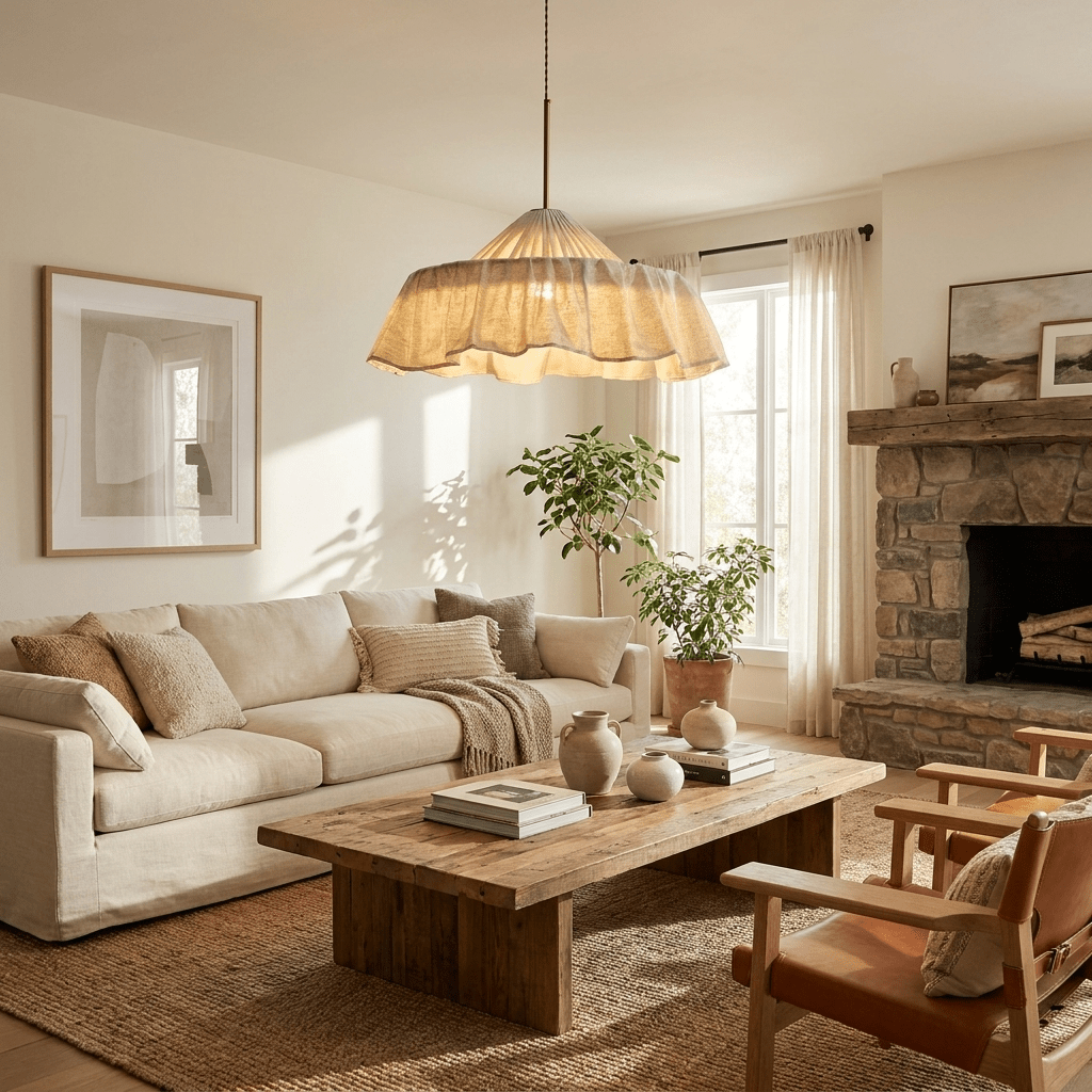 Pleated Linen Pendant Light — Pendant Light | Maison Monashee — view 12