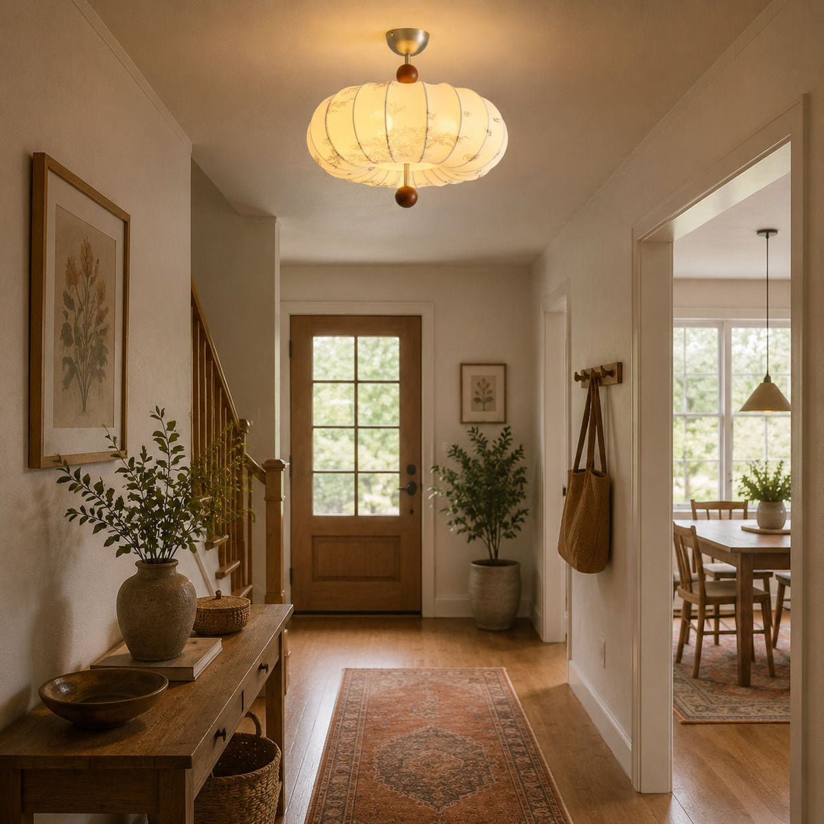 White Lantern Pendant Light — Pendant Light | Maison Monashee — view 4