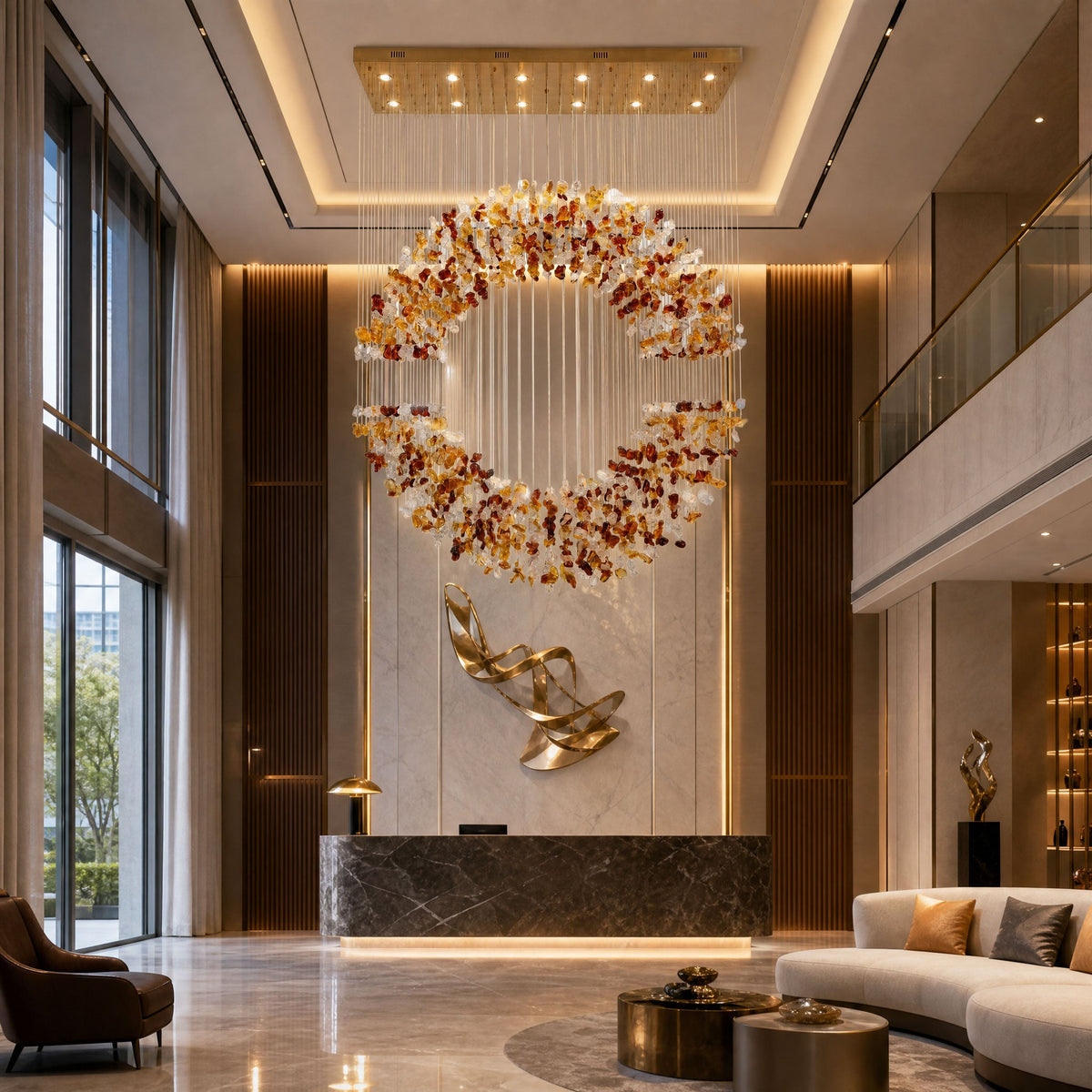 Crystal Halo Chandelier — Chandelier | Maison Monashee — view 3