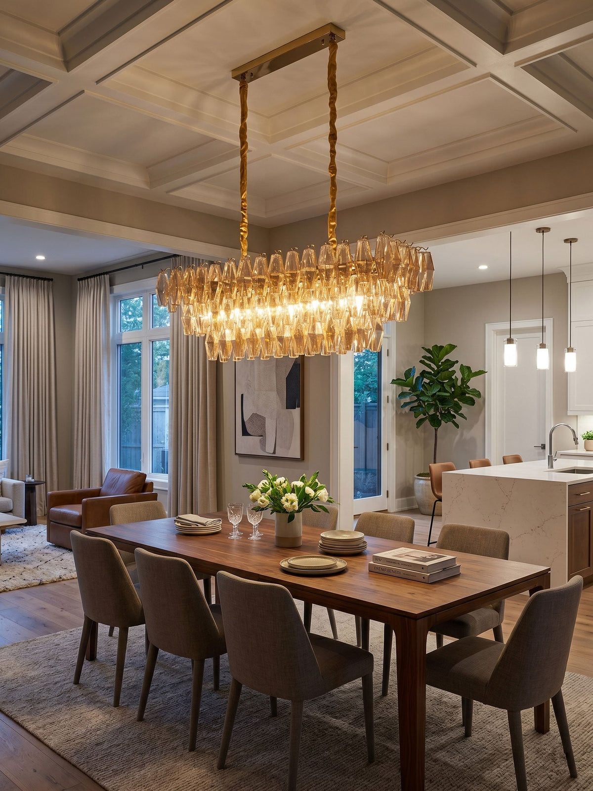 Staggered Glass Chandelier — Chandelier | Maison Monashee — view 4