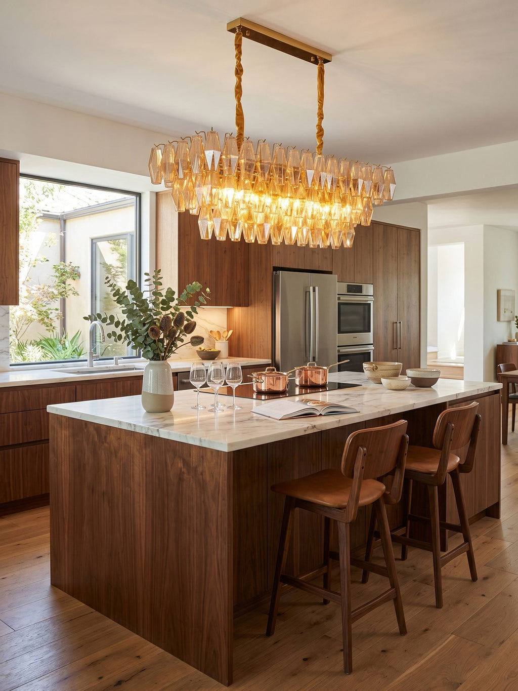 Staggered Glass Chandelier — Chandelier | Maison Monashee — view 2