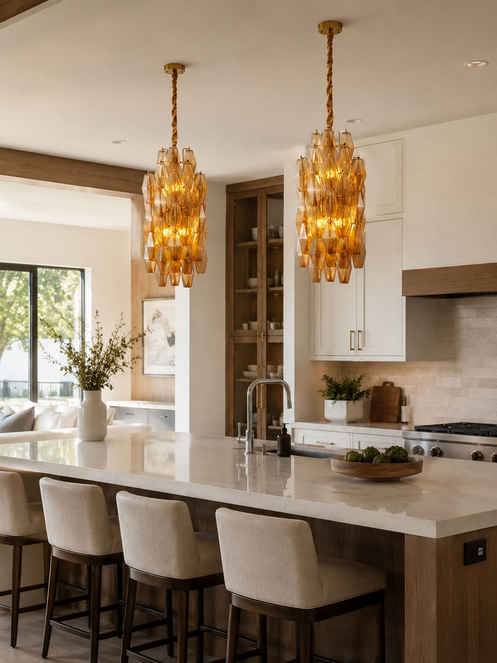 Rectangular Glass Chandelier — Chandelier | Maison Monashee — view 5