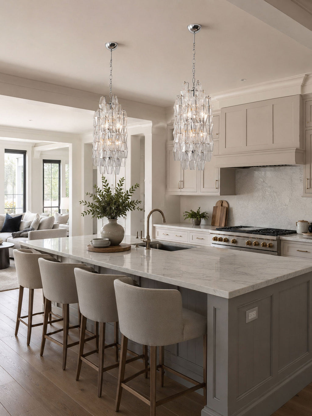 Rectangular Glass Chandelier — Chandelier | Maison Monashee — view 6
