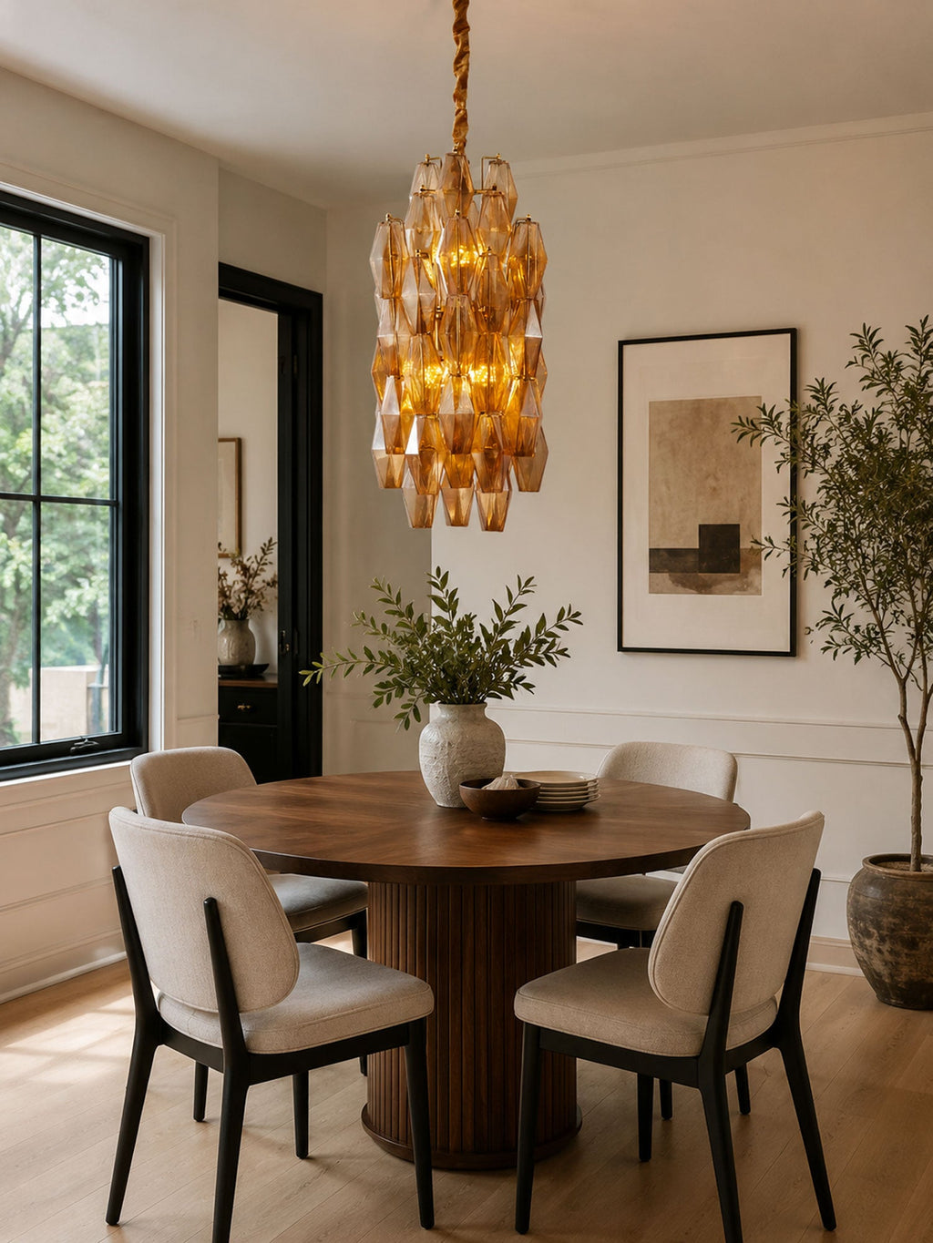 Rectangular Glass Chandelier — Chandelier | Maison Monashee — view 4