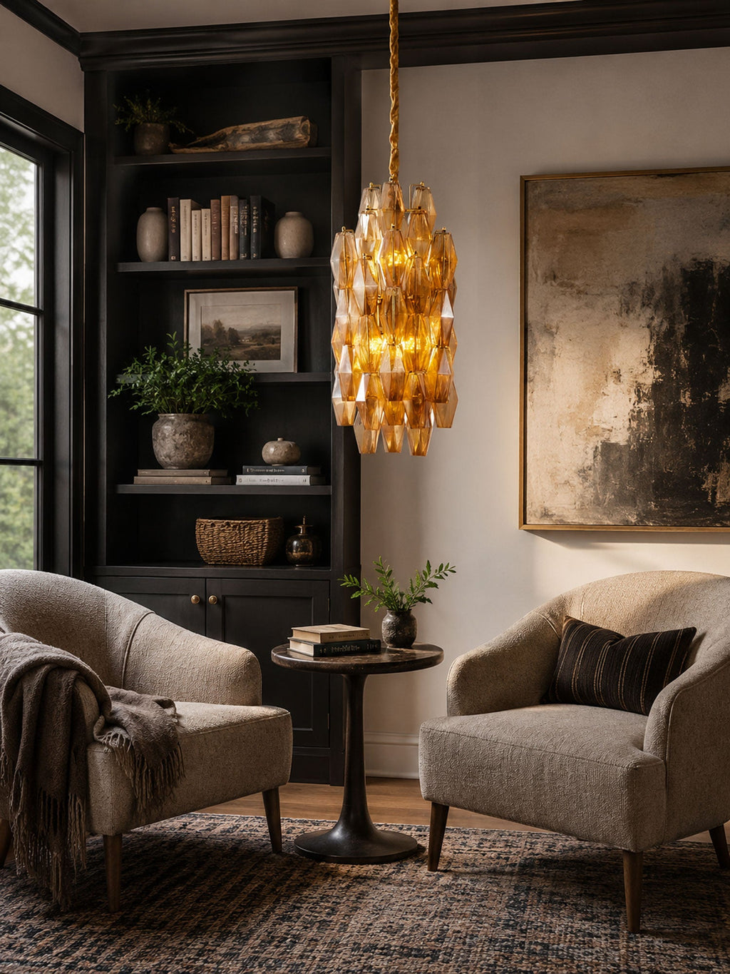 Rectangular Glass Chandelier — Chandelier | Maison Monashee — view 3