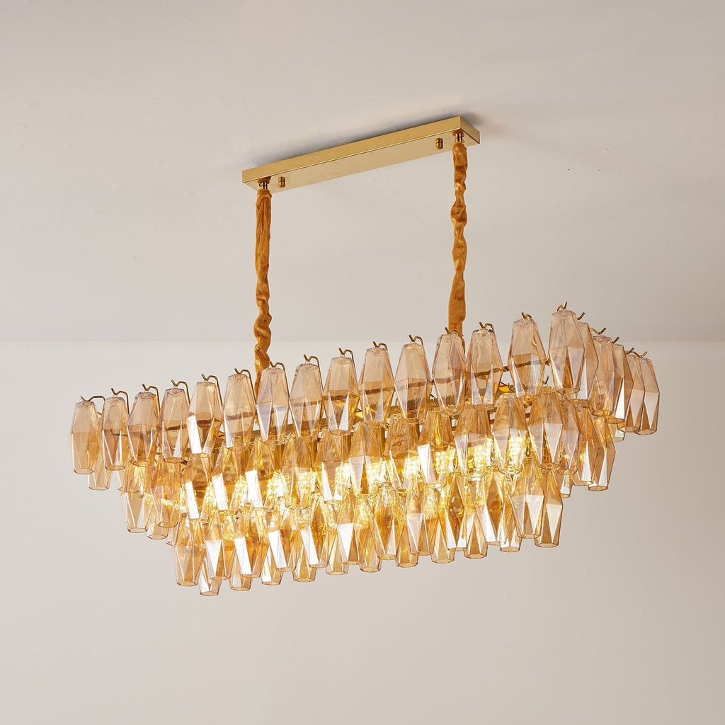 Staggered Glass Chandelier — Chandelier | Maison Monashee — view 19