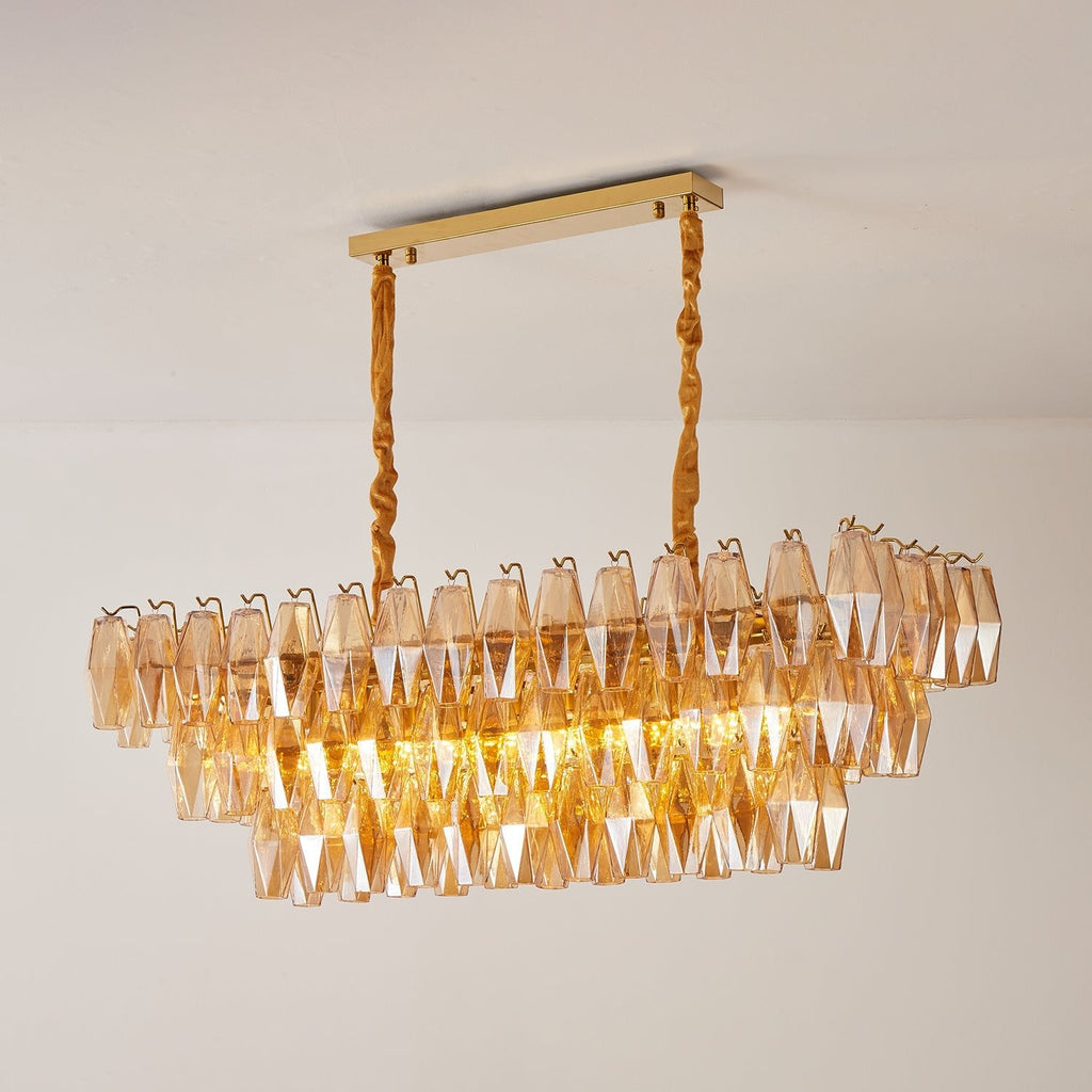 Staggered Glass Chandelier — Chandelier | Maison Monashee — view 5