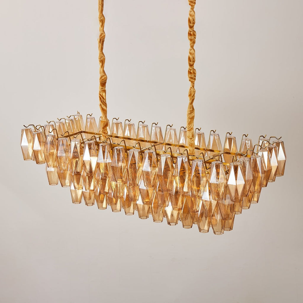 Staggered Glass Chandelier — Chandelier | Maison Monashee — view 8