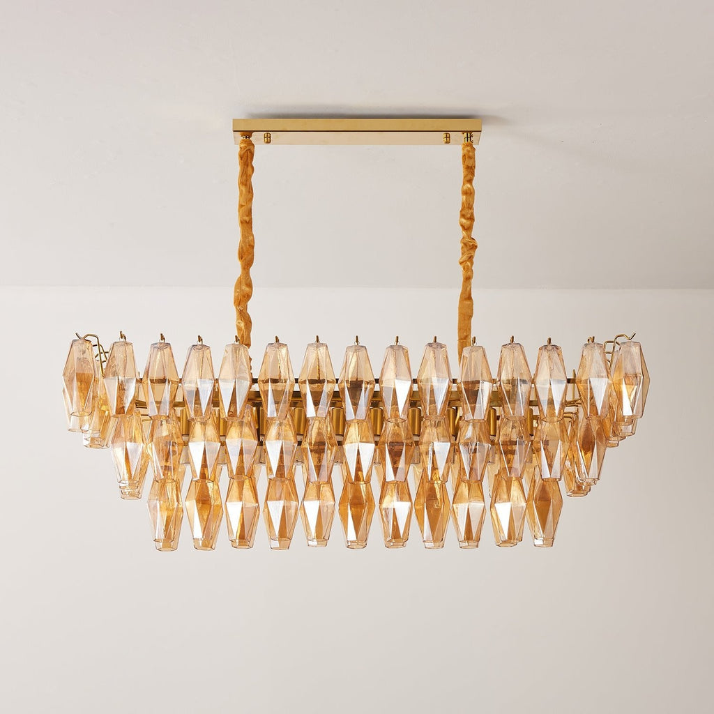 Staggered Glass Chandelier — Chandelier | Maison Monashee — view 11